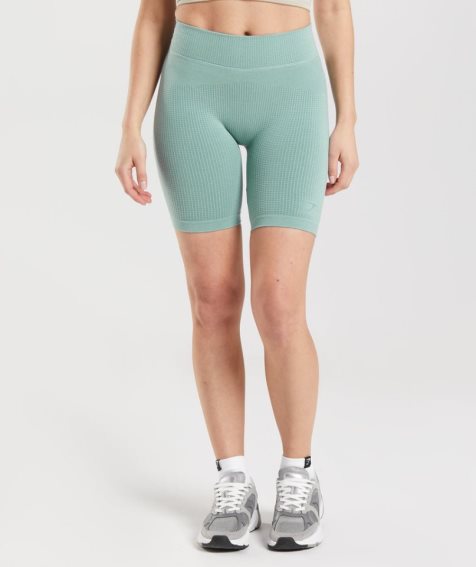 Women's Gymshark Pause Seamless Cycling Shorts Light Green | NZ 5OYWHR